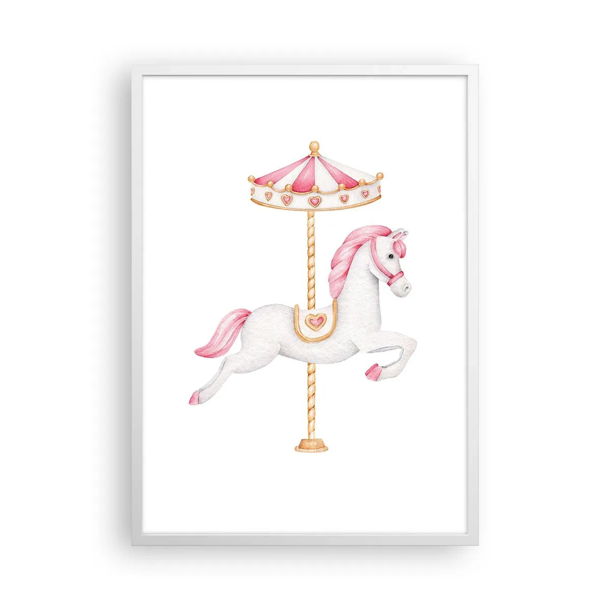Poster in einem weißen Rahmen - Er legte los - 50x70 cm