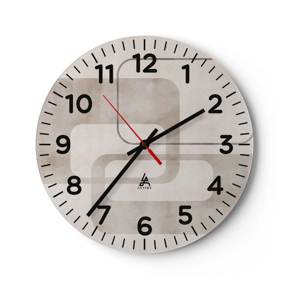 Wanduhr - Glasuhr - Geometrische Fuge - 40x40 cm