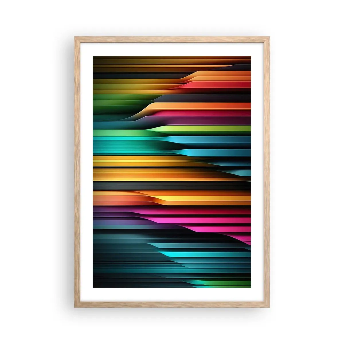 Poster in einem Rahmen aus heller Eiche - Lichtorgan - 50x70 cm