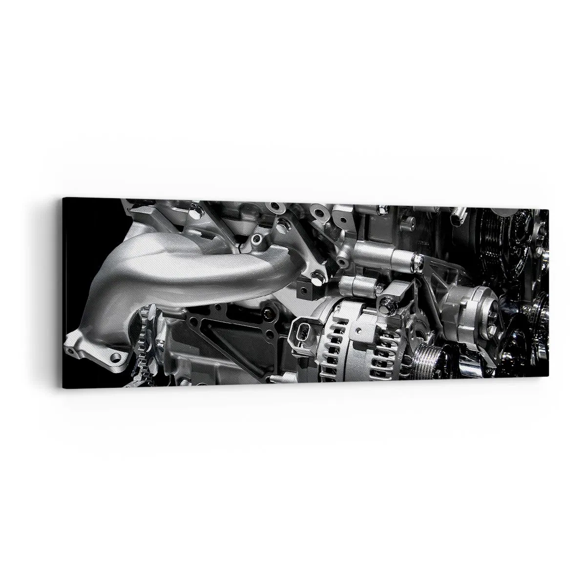 Bild auf Leinwand - Leinwandbild - Stahl, schön, stark - 90x30 cm