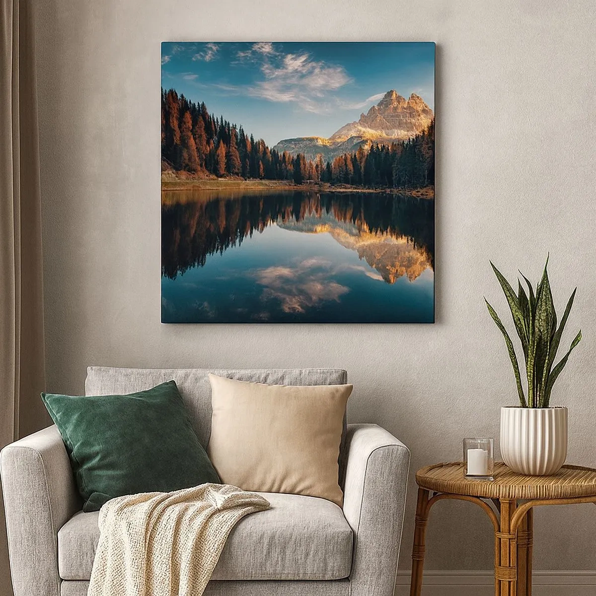 Bild auf Leinwand - Leinwandbild - Doppelte Landschaft - 30x30 cm