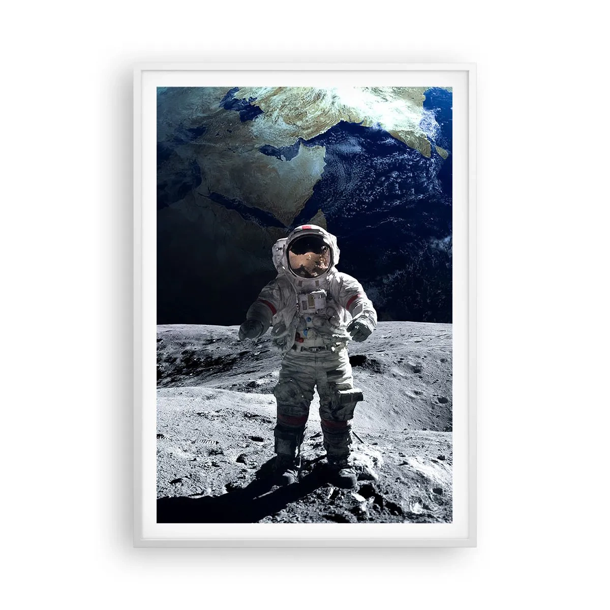 Poster in einem weißen Rahmen - Grüße vom Mond - 70x100 cm
