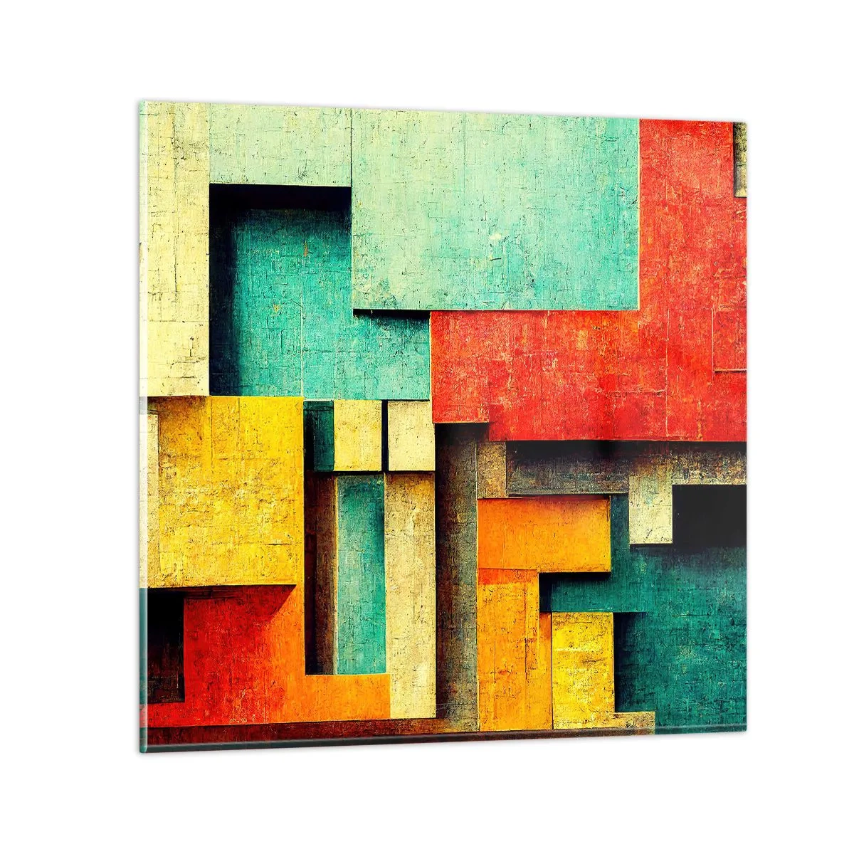 Glasbild - Bild auf glas - Festival der rechten Winkel - 30x30 cm