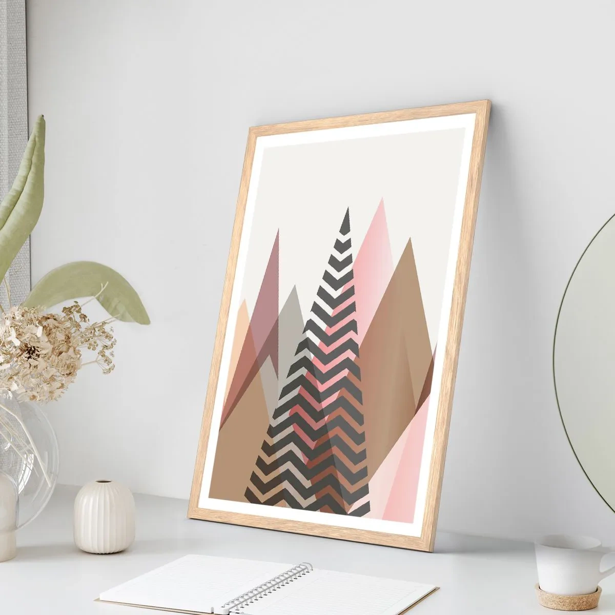 Poster in einem Rahmen aus heller Eiche - Pyramidale Aussicht - 30x40 cm