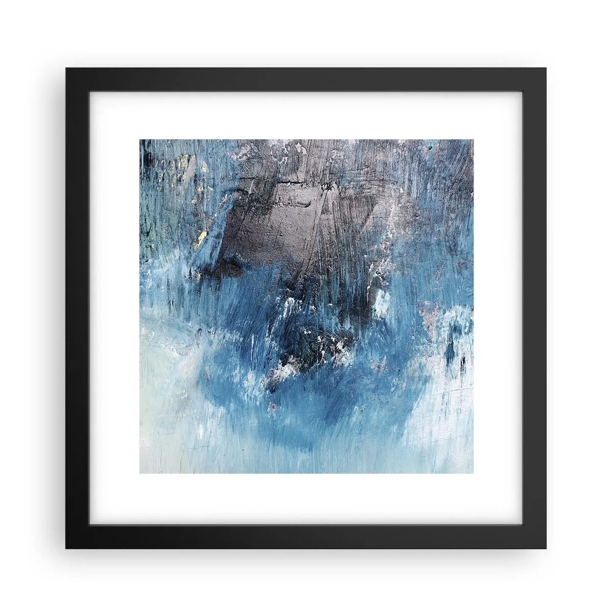 Poster in einem schwarzem Rahmen - Rhapsodie in Blau - 30x30 cm