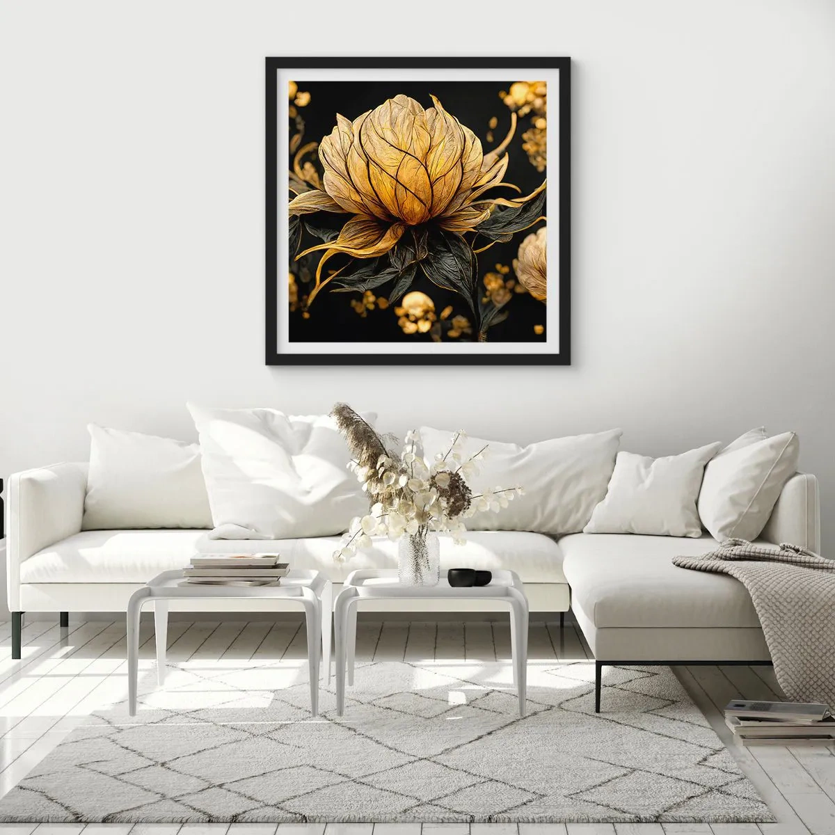 Poster in einem schwarzem Rahmen - Subtile Zerbrechlichkeit - 40x40 cm