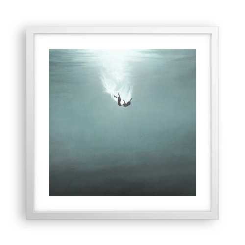 Poster in einem weißen Rahmen - In den Armen des Ozeans - 40x40 cm