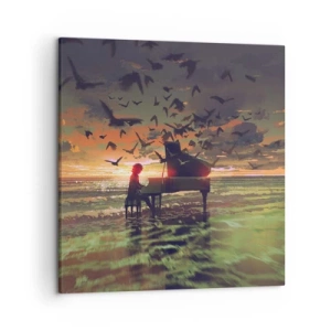 Bild auf Leinwand - Leinwandbild - Konzert für Klavier und Wellen - 50x50 cm