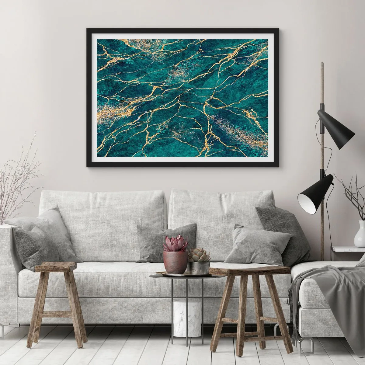 Poster in einem schwarzem Rahmen - Goldmine - 91x61 cm