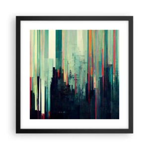 Poster in einem schwarzem Rahmen - Futuristische Stadt - 40x40 cm