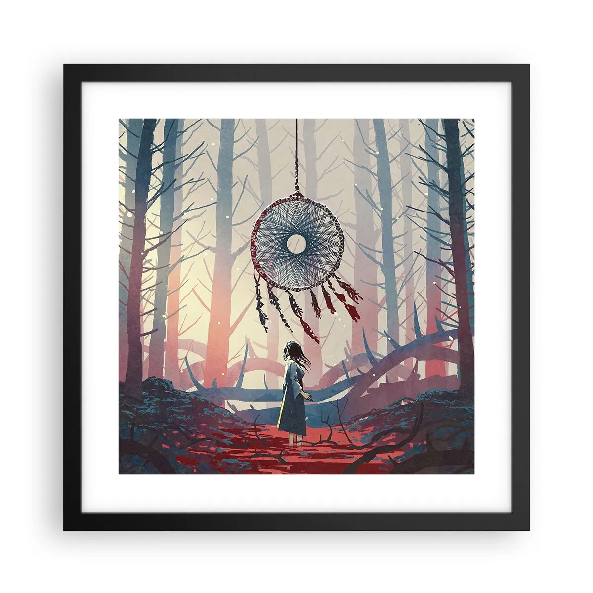 Poster in einem schwarzem Rahmen - Geheimes Glücksritual - 40x40 cm