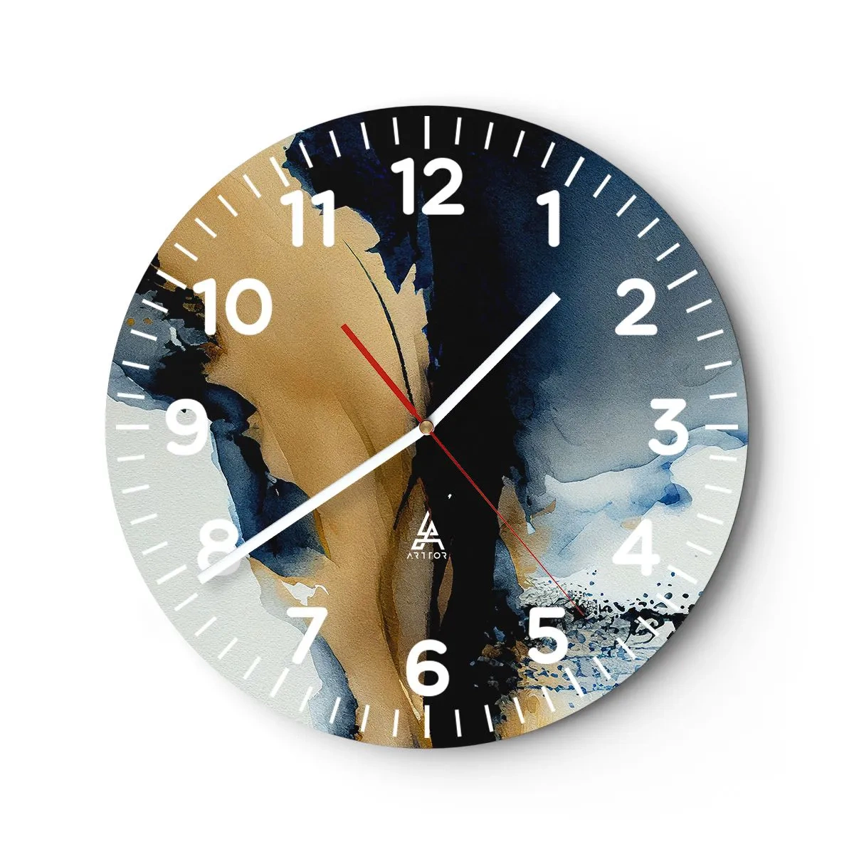 Wanduhr - Glasuhr - Hinter dem Vorhang - 30x30 cm