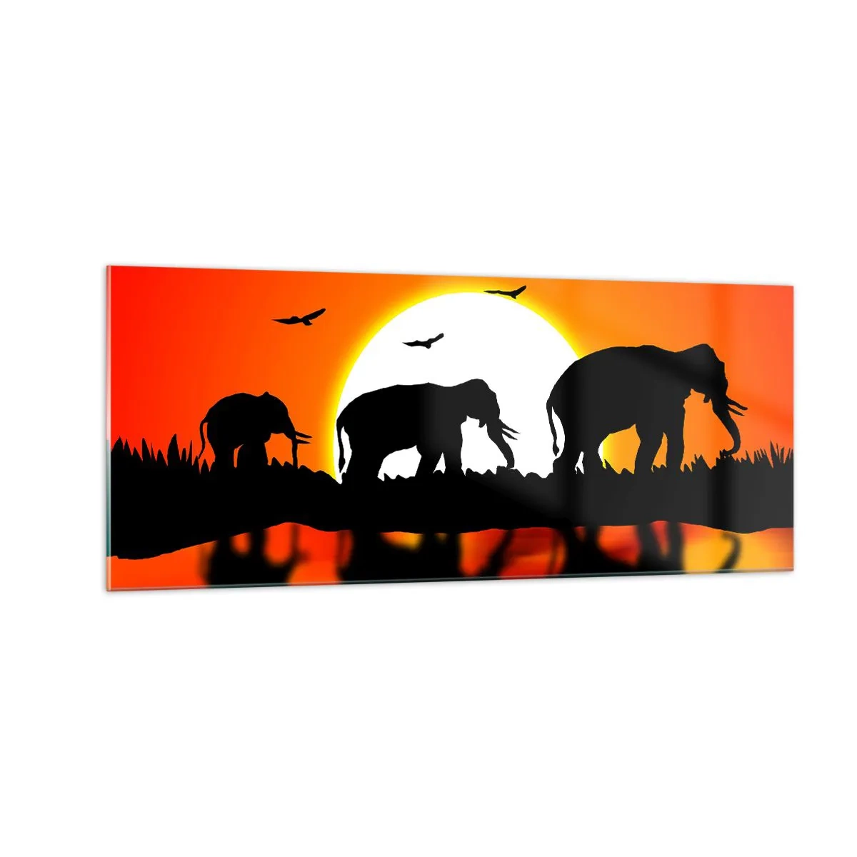 Glasbild - Bild auf glas - Und abends einen kleinen Drink trinken - 100x40 cm