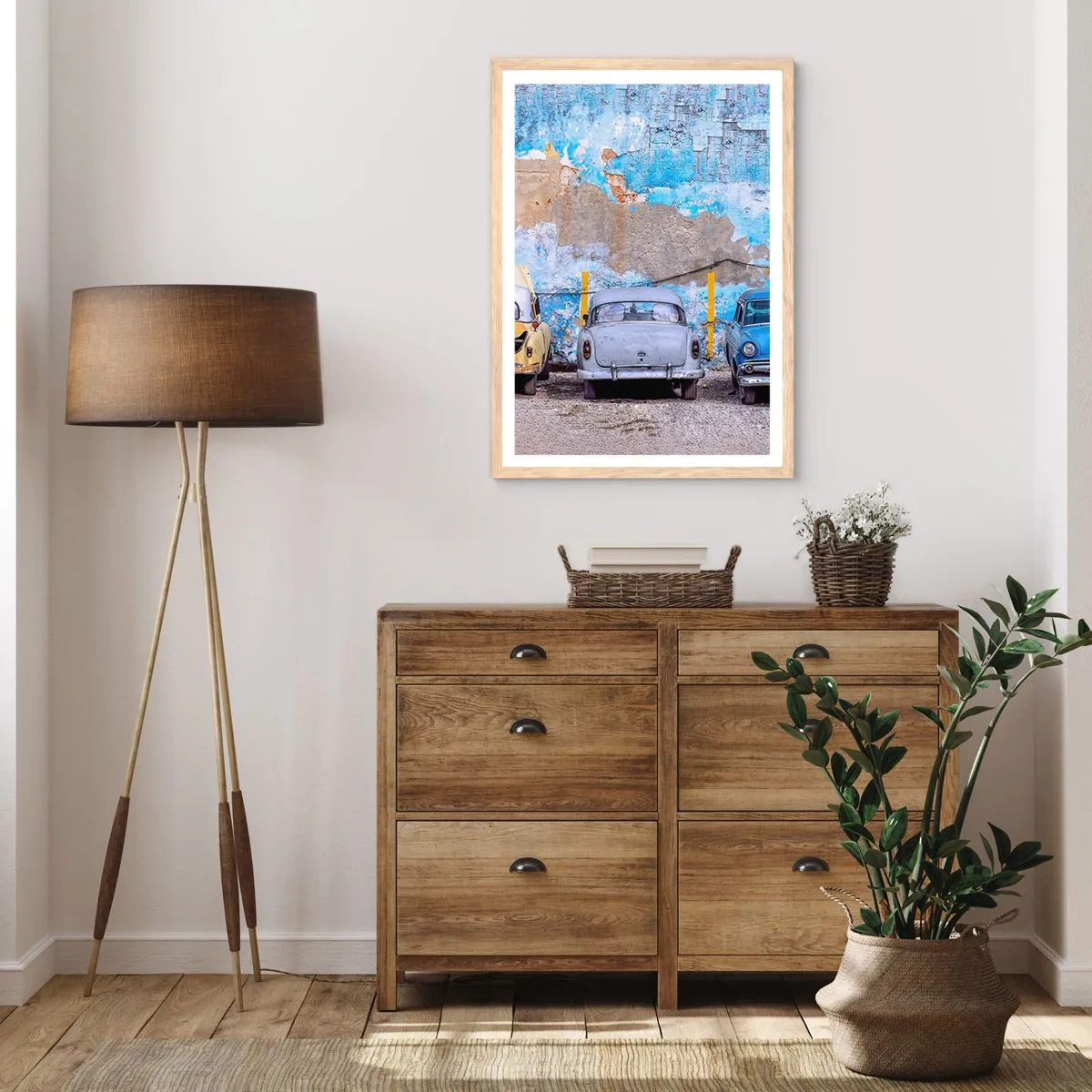 Poster in einem Rahmen aus heller Eiche - Treffen der Veteranen - 30x40 cm