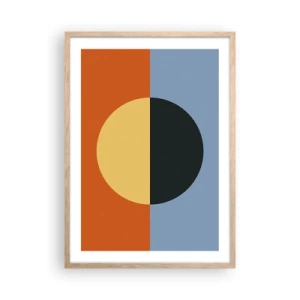 Poster in einem Rahmen aus heller Eiche - Eine Komposition aus Wärme und Kühle - 50x70 cm