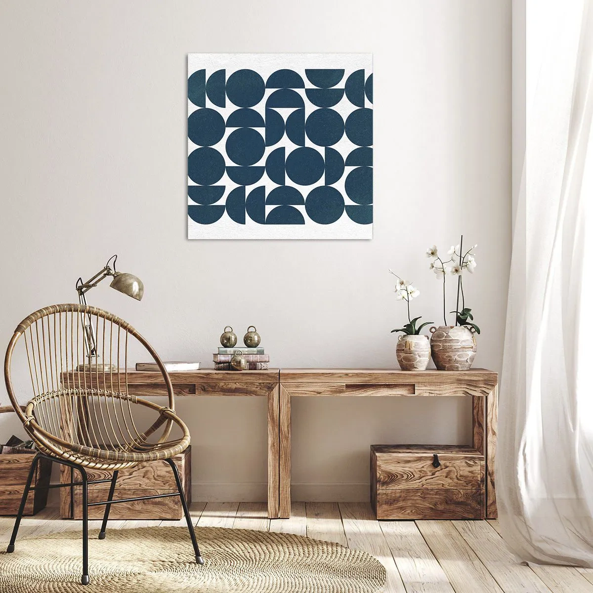 Bild auf Leinwand - Leinwandbild - Kreise und Halbkreise - 40x40 cm