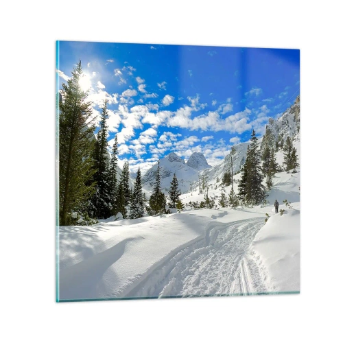 Glasbild - Bild auf glas - Im Schnee und in der Sonne - 50x50 cm