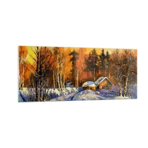Glasbild - Bild auf glas - Wintereindruck in der Sonne - 100x40 cm