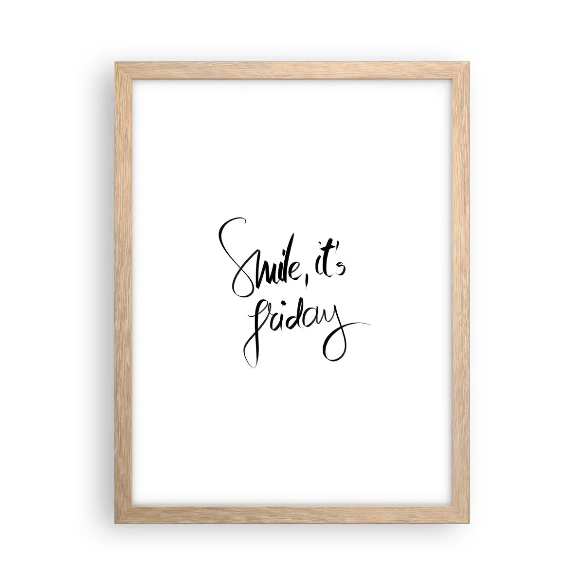 Poster in einem Rahmen aus heller Eiche - Echte Freude - 30x40 cm