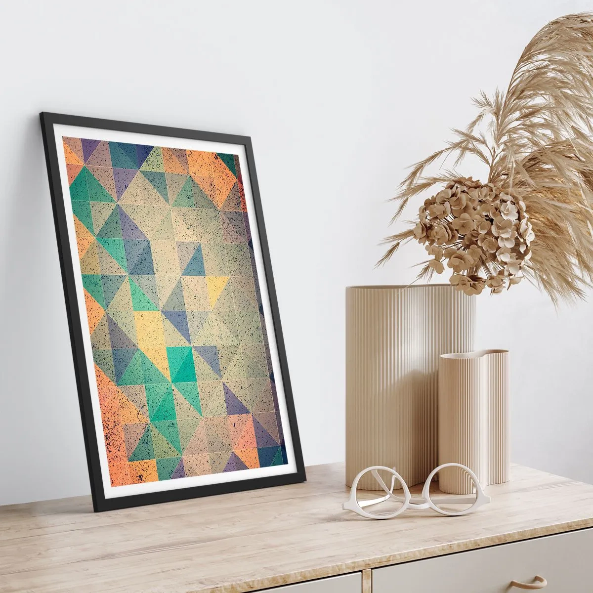 Poster in einem schwarzem Rahmen - Republik der Dreiecke - 30x40 cm