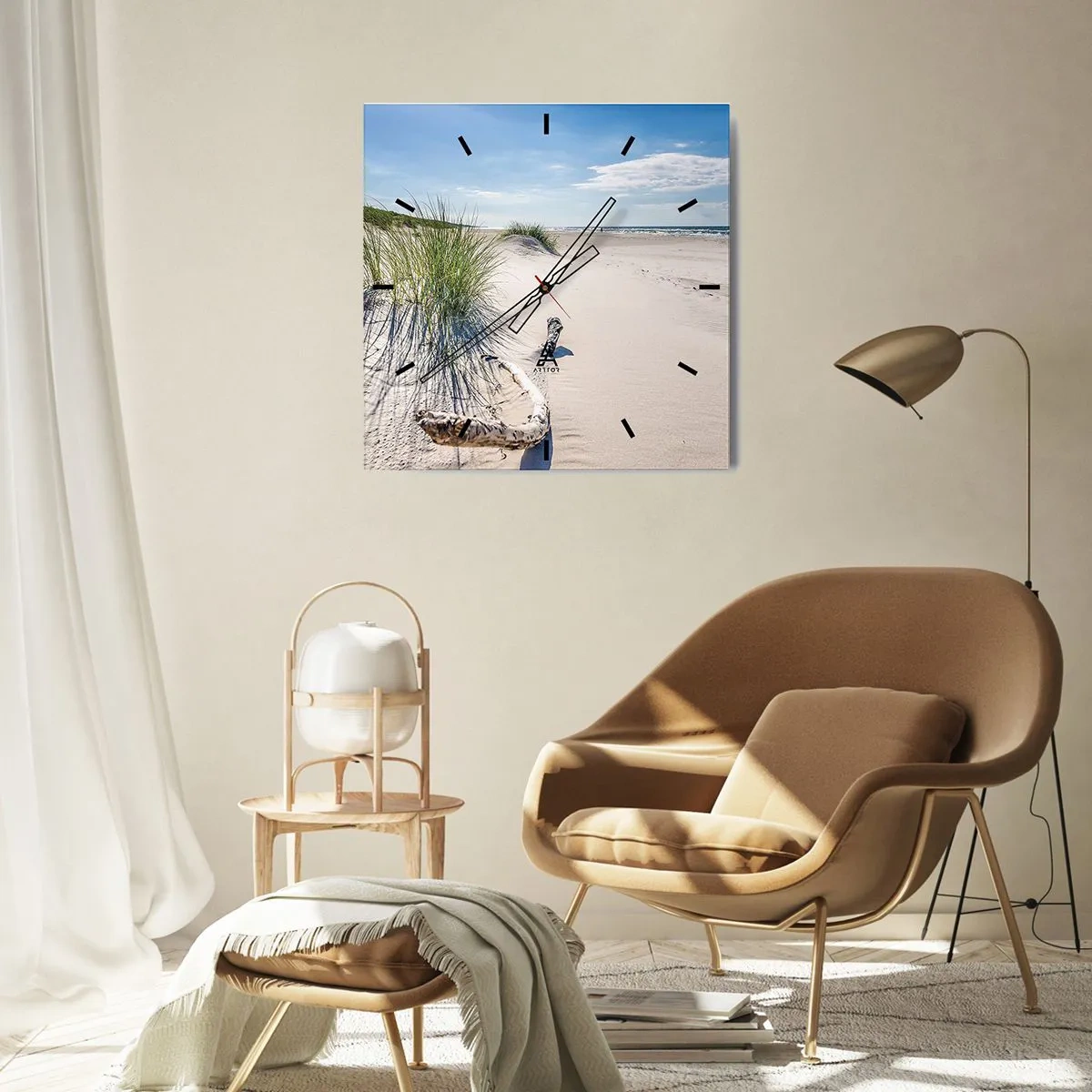 Wanduhr - Glasuhr - Der schönste Strand? Ostsee-Strand - 40x40 cm