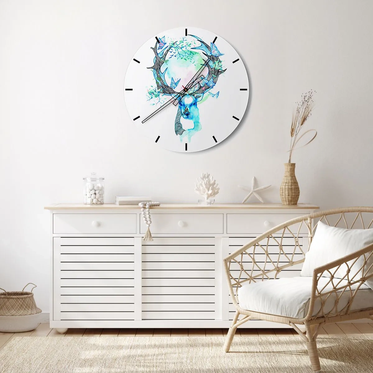 Wanduhr - Glasuhr - Die Kraft und Feinheit der Natur - 40x40 cm