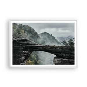 Poster in einem weißen Rahmen - Abenteuer beginnt gleich - 100x70 cm