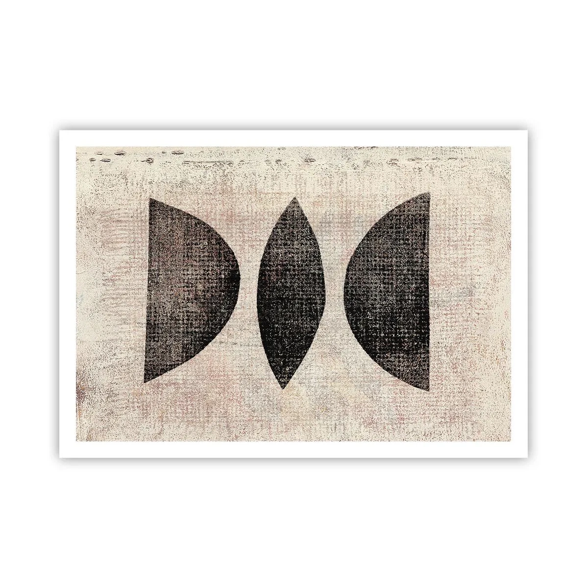 Poster - Ethnische Formen in dunklen Tönen auf hellem Hintergrund - 100x70cm - Ethnische Abstraktion - Moderne Wanddekoration für Wohnzimmer und Schlafzimmer ARTTOR