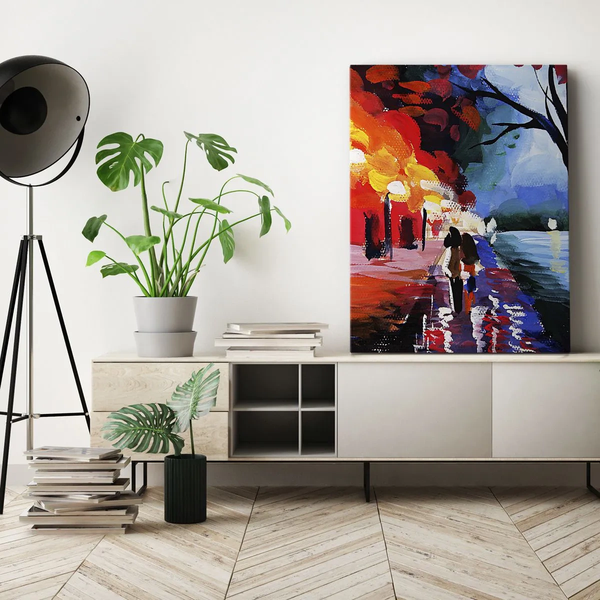 Bild auf Leinwand - Leinwandbild - Strahlender Herbst im Park - 55x100 cm