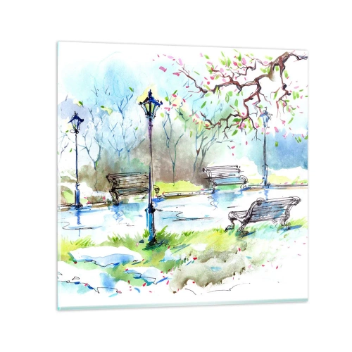 Glasbild - Bild auf glas - Der Zauber der Stille des Parks - 30x30 cm
