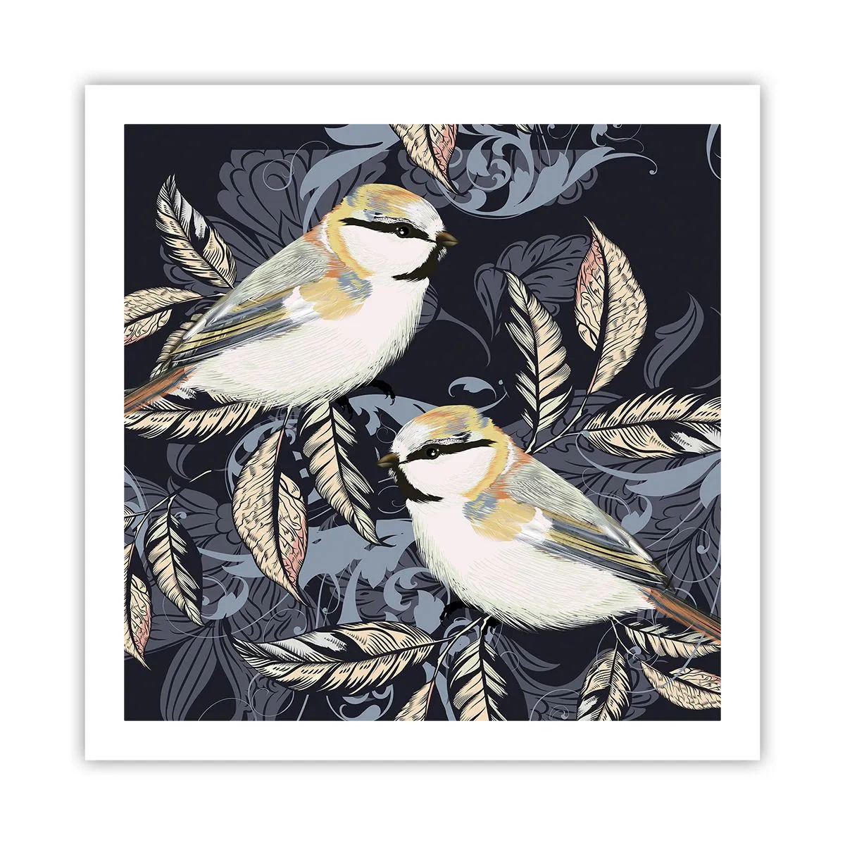 Poster - Gelb-blauer Triller - 60x60 cm