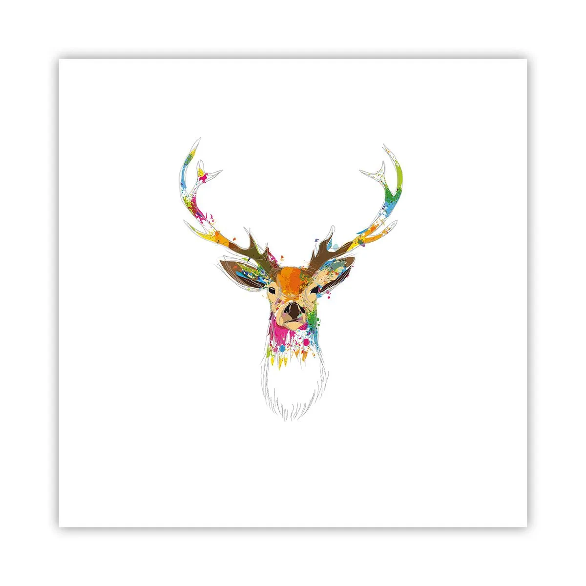 Poster - Ein mildes Reh in Farbe getaucht - 30x30 cm
