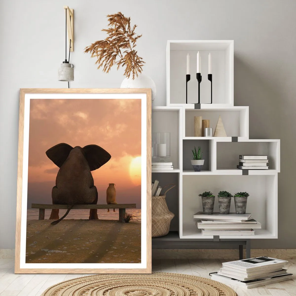 Poster in einem Rahmen aus heller Eiche - Es tut gut zusammen zu schweigen - 40x50 cm