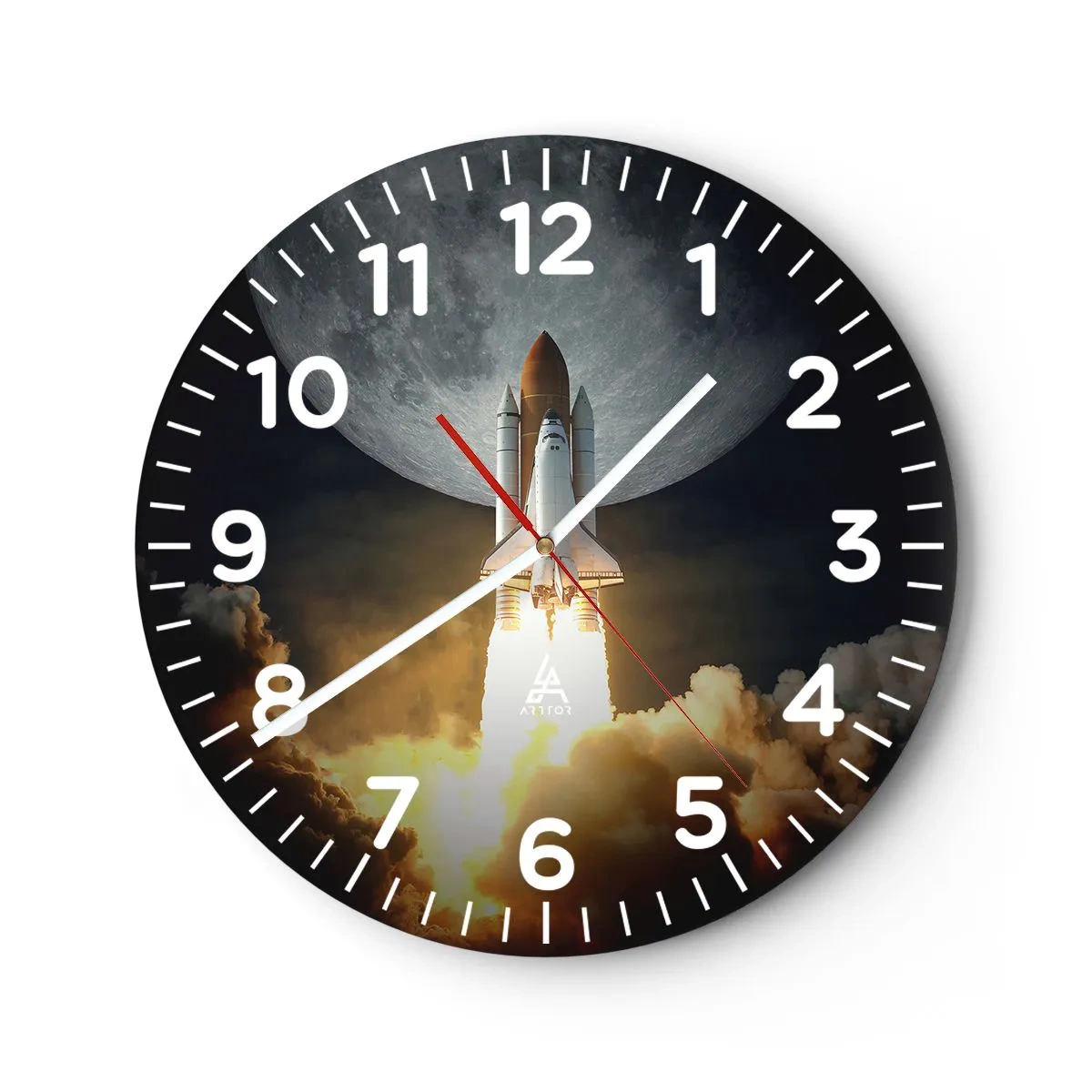 Wanduhr - Glasuhr - Beginn eines überirdischen Abenteuers - 30x30 cm