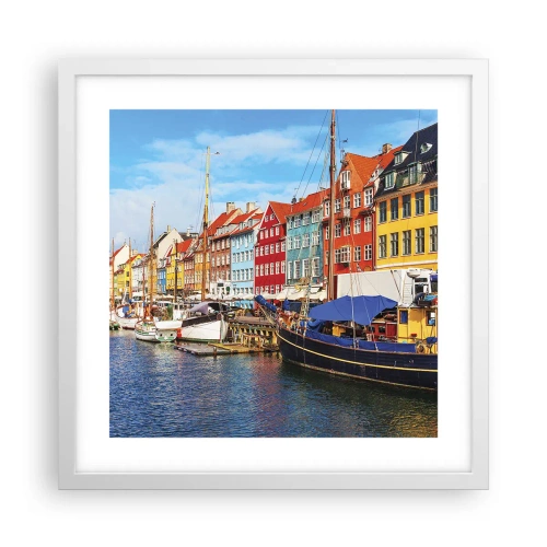 Poster in einem weißen Rahmen - Fröhlicher Kai - 40x40 cm