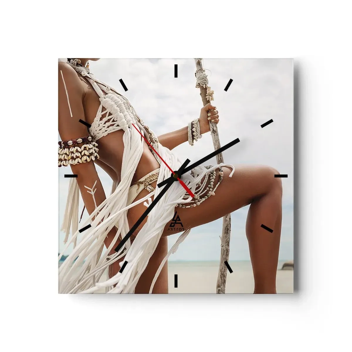 Wanduhr - Glasuhr - Eine Priesterin der Sonne - 40x40 cm