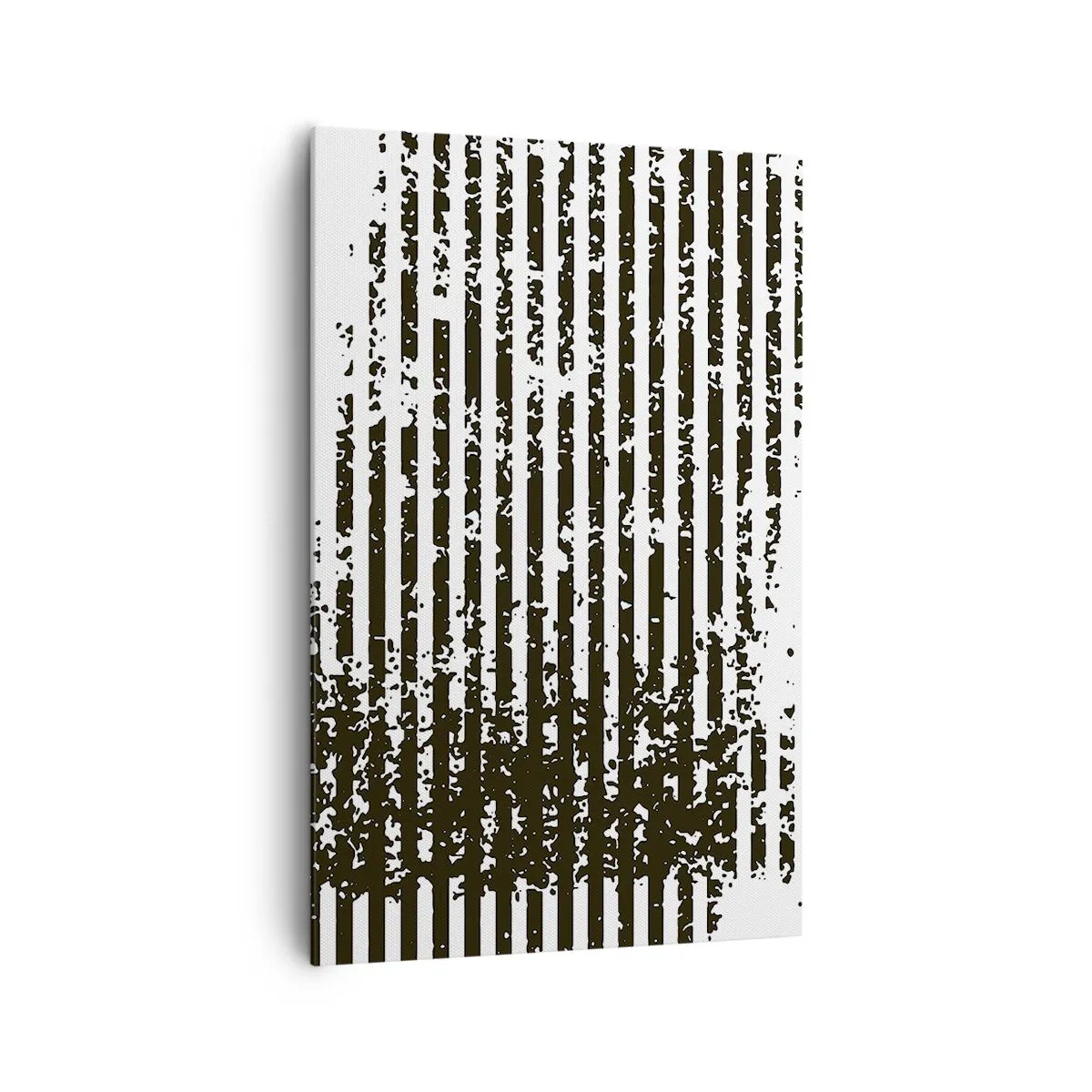 Bild auf Leinwand - Leinwandbild - Abstrakte Linien mit Distressed-Effekt in Schwarz und Weiß - 80x120cm - Rhythmus und Rauschen - Moderne Wanddekoration für Wohnzimmer und Schlafzimmer ARTTOR