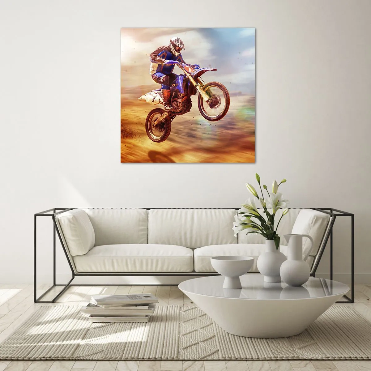 Glasbild - Bild auf glas - Motorradschwindel - 30x30 cm