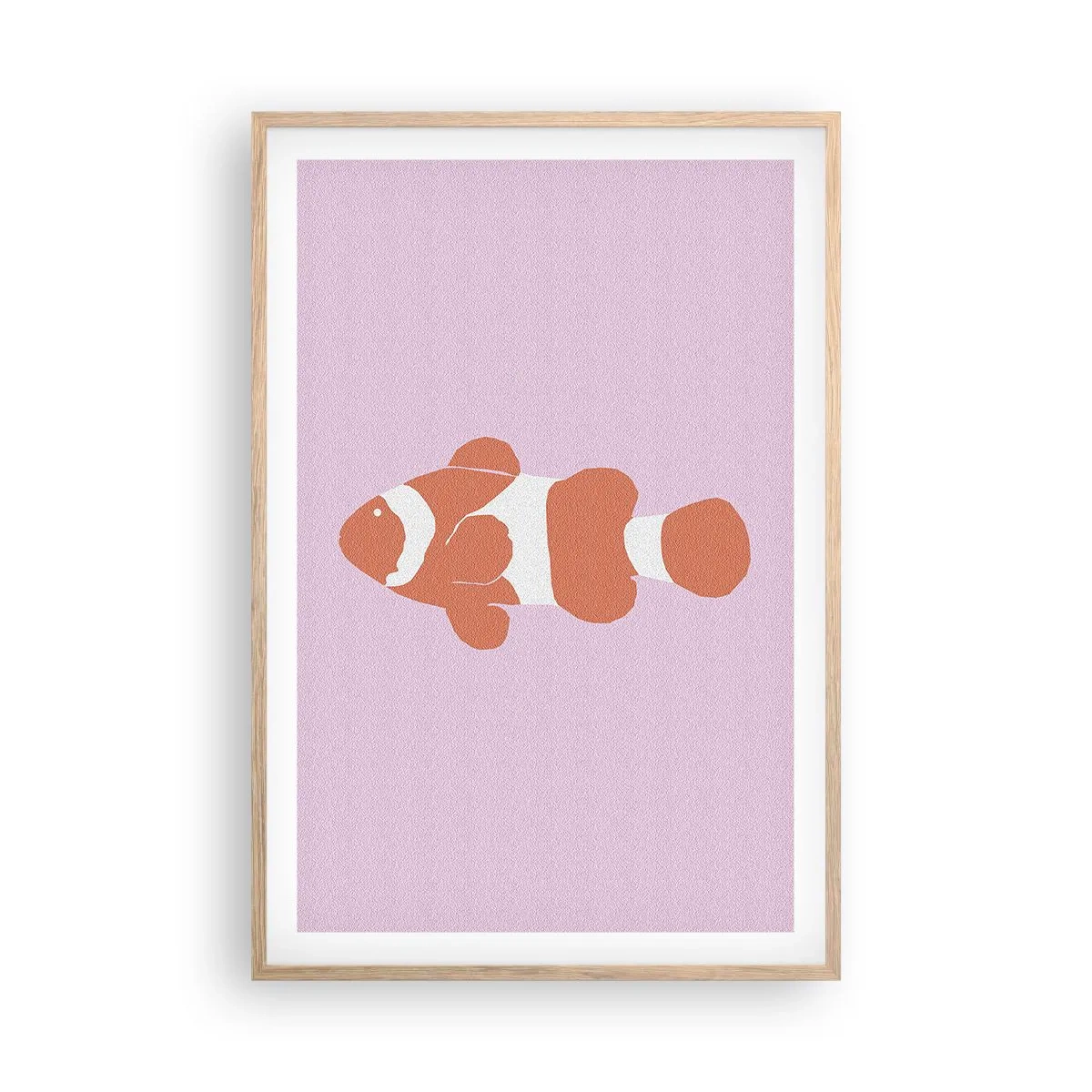 Poster in einem Rahmen aus heller Eiche - In Koralle an Gesicht und Schwanz - 61x91 cm