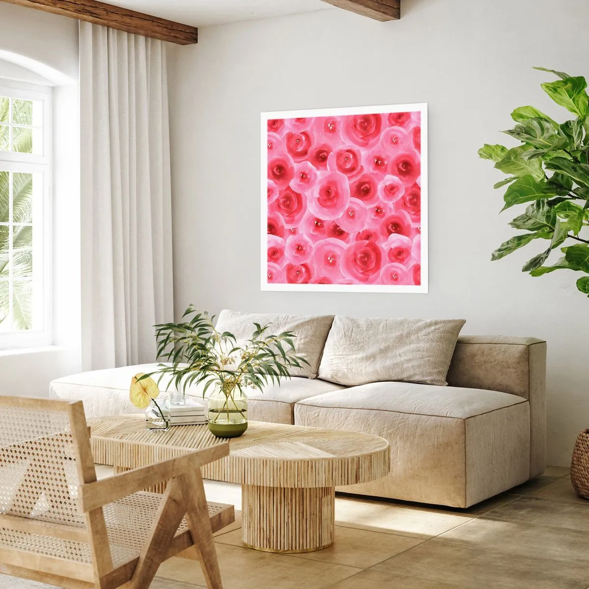 Poster - Oben und unten Rosen - 30x30 cm