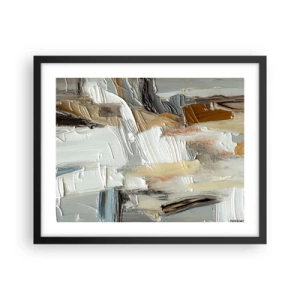 Poster in einem schwarzem Rahmen - Bunte Schichten - 50x40 cm