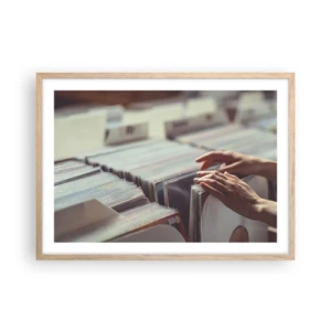 Poster in einem Rahmen aus heller Eiche - Auf der Suche nach Emotionen - 70x50 cm