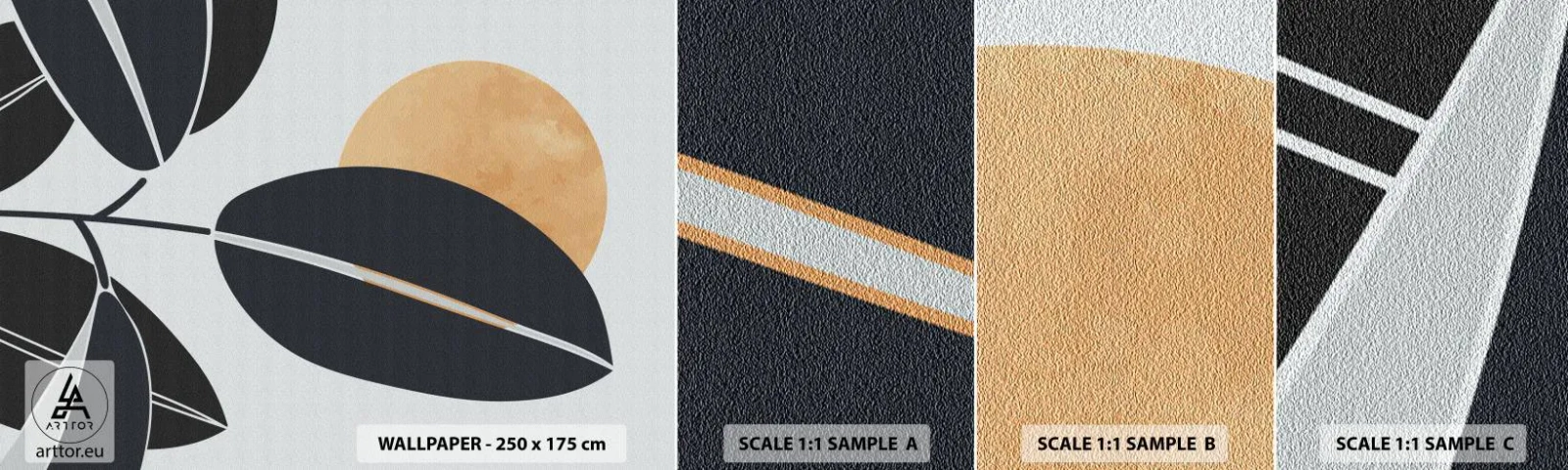 Fototapeten Muster Selbstklebend Deluxe Sticker - Heißer Sommertag - Botanik, Blätter, Minimalismus - 100x30 cm