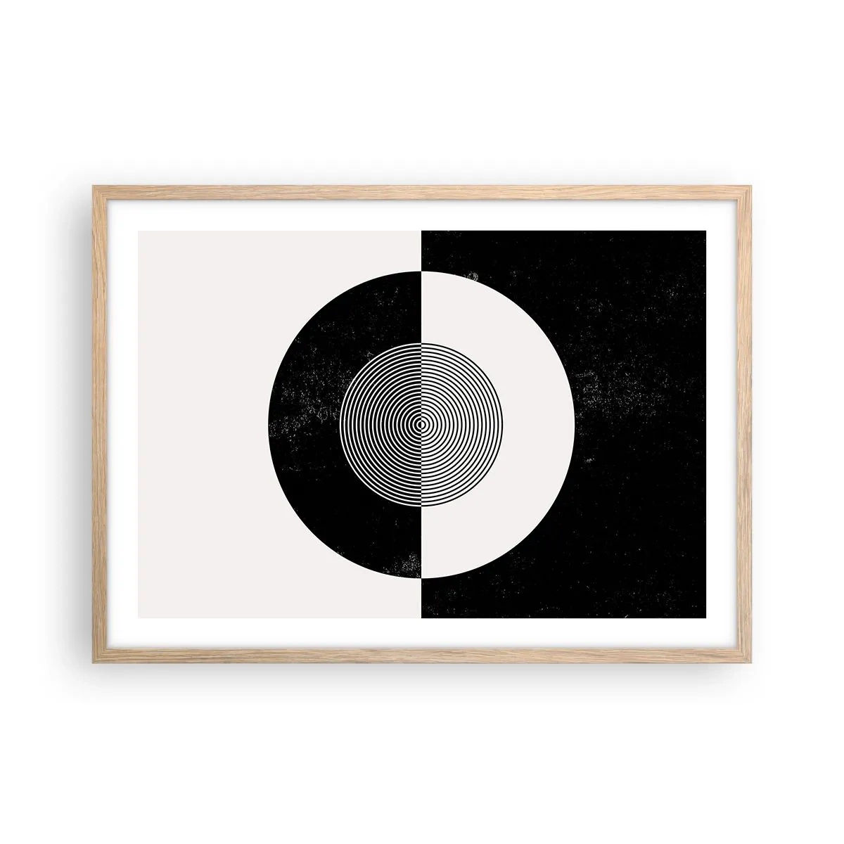 Poster in einem Rahmen aus heller Eiche - Harmonie in Schwarz und Weiß - 70x50 cm