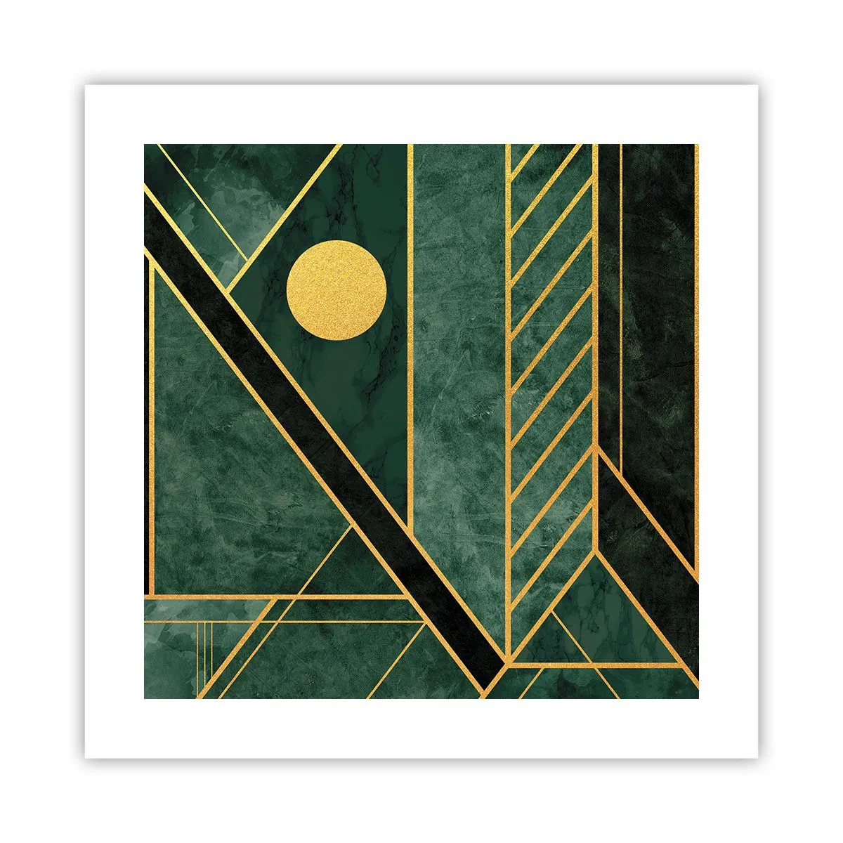 Poster - Dynamik von Gold und Azurblau - 40x40 cm