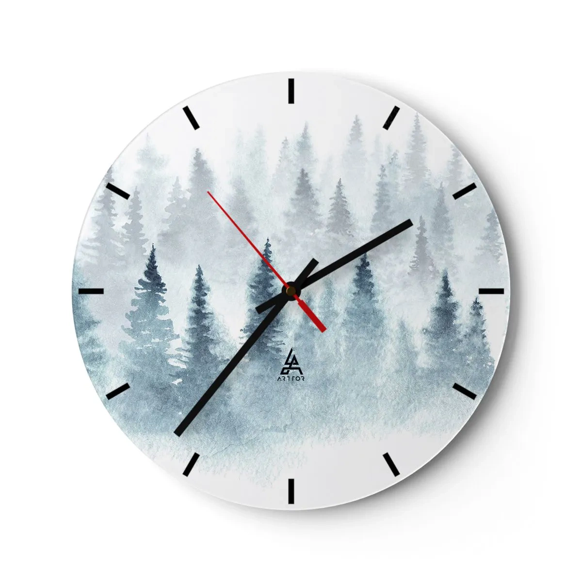 Wanduhr - Glasuhr - In Nebel gehüllt - 40x40 cm