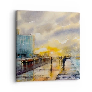 Bild auf Leinwand - Leinwandbild - Leben am Ufer - 30x30 cm