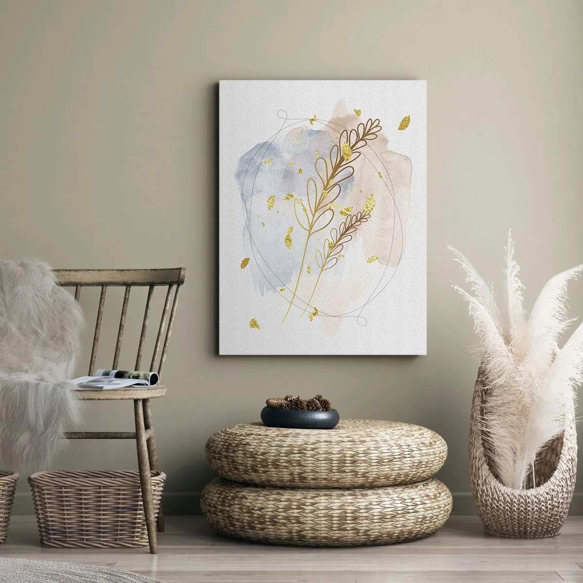 Bild auf Leinwand - Leinwandbild - Goldenr Hauch - 45x80 cm