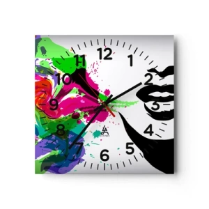 Wanduhr - Glasuhr - Eine Geschichte in den Farben des Regenbogens - 30x30 cm
