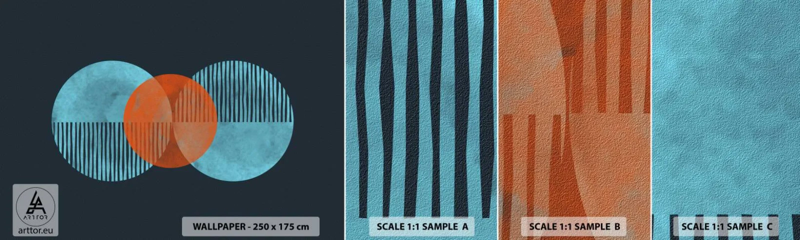 Fototapetenmuster Standard Eco - Symmetrische Komposition - Abstraktion, Stück, Geometrisches Muster - 100x30 cm